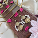 Vriksham Black Polish Tiger Face Sabyasachi Inspired Earring-Mossanite-G18230